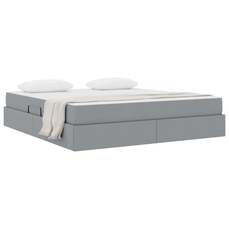 Opbergbed met matras Lichtgrijs 160 x 200 cm Polyester