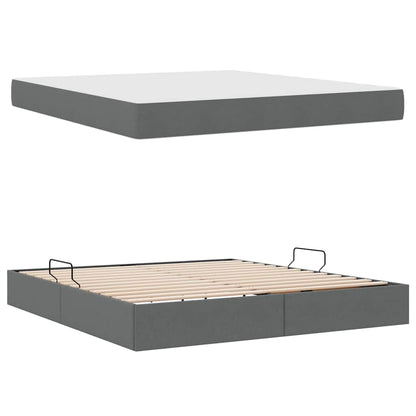 Opbergbed met matras Donkergrijs 160 x 200 cm Polyester