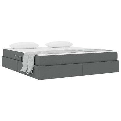 Opbergbed met matras Donkergrijs 160 x 200 cm Polyester