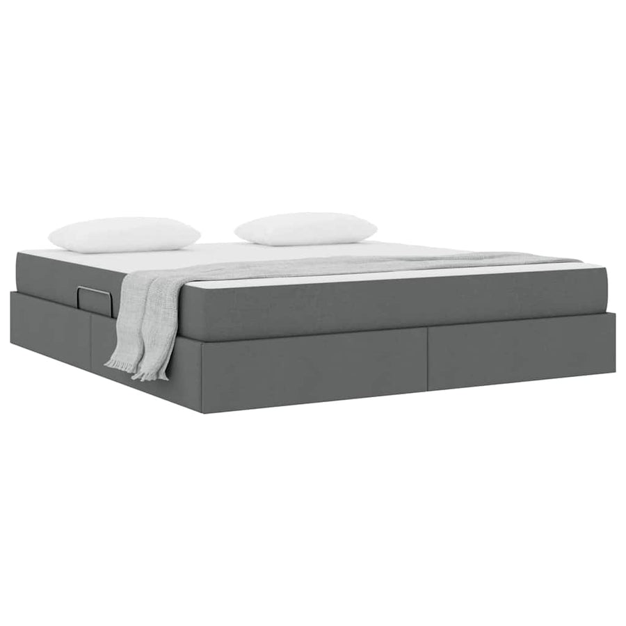 Opbergbed met matras Donkergrijs 160 x 200 cm Polyester