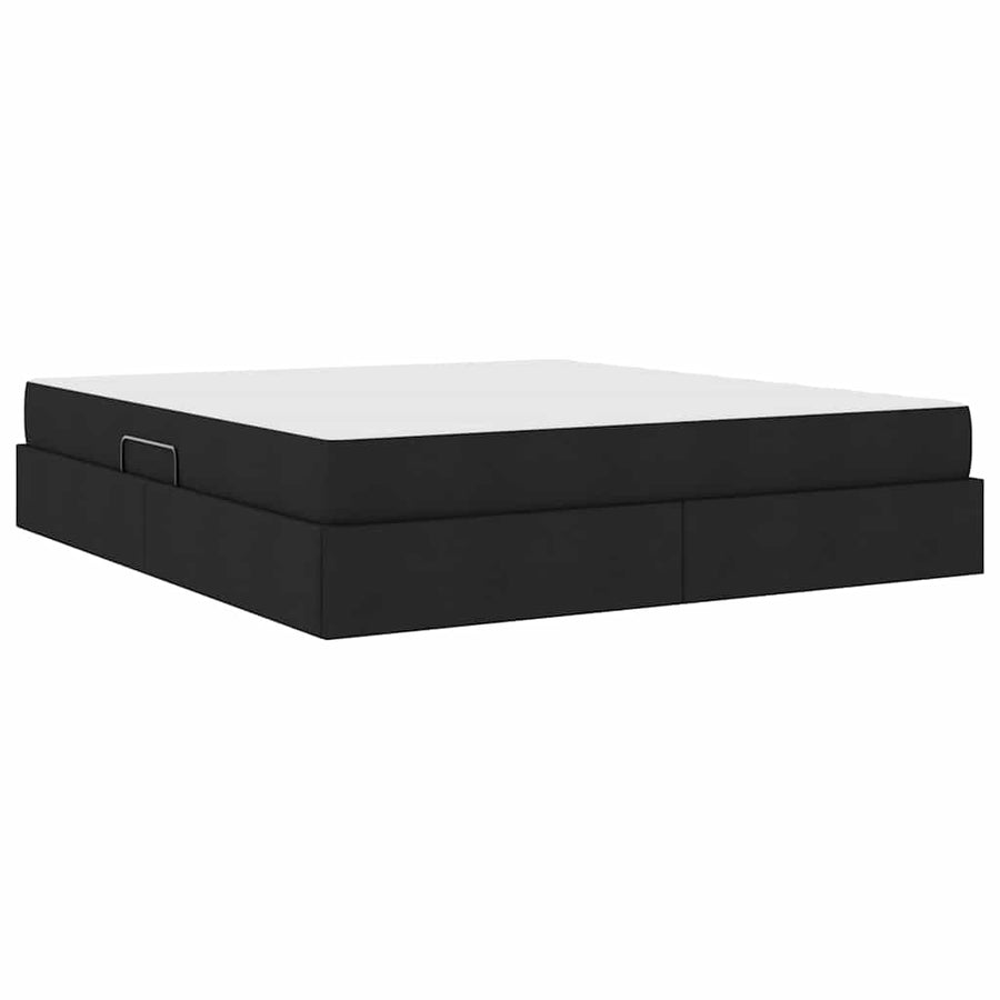 Opbergbed met matras met matras Zwart 160 x 200 cm Polyester