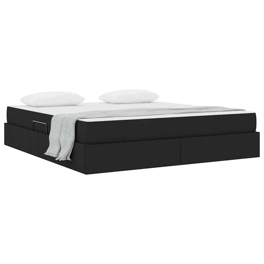 Opbergbed met matras met matras Zwart 160 x 200 cm Polyester
