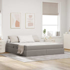 Storage bed with mattress with mattress Taupe 160 x 200 cm Polyester