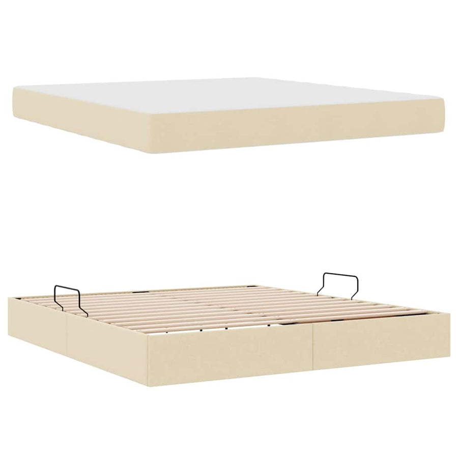 Opbergbed met matras met matras Crème 160 x 200 cm Polyester