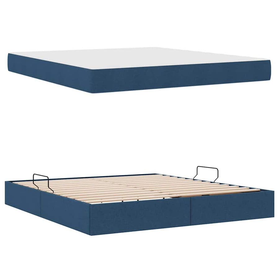 Opbergbed met matras met matras Blauw 160 x 200 cm Polyester