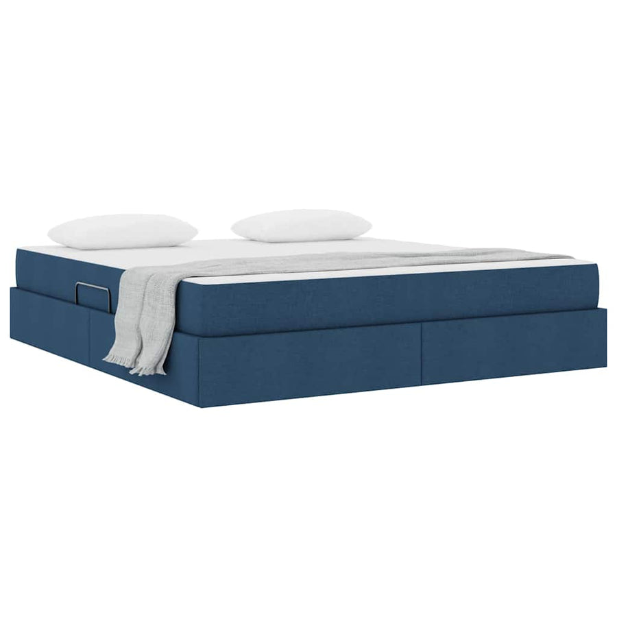 Opbergbed met matras met matras Blauw 160 x 200 cm Polyester