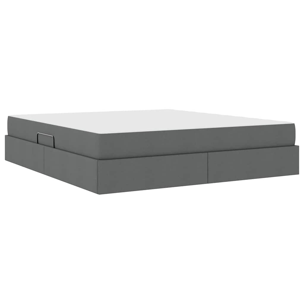 Opbergbed met matras Donkergrijs 180 x 200 cm Polyester
