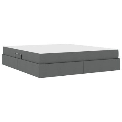 Opbergbed met matras Donkergrijs 180 x 200 cm Polyester