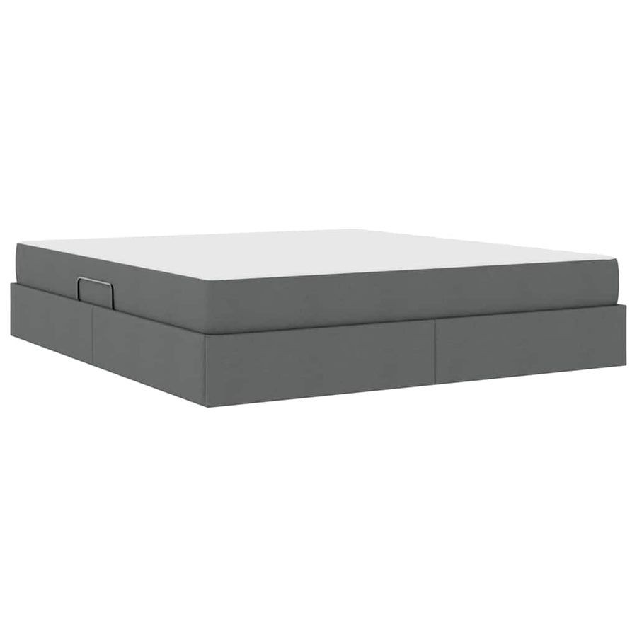Opbergbed met matras Donkergrijs 180 x 200 cm Polyester