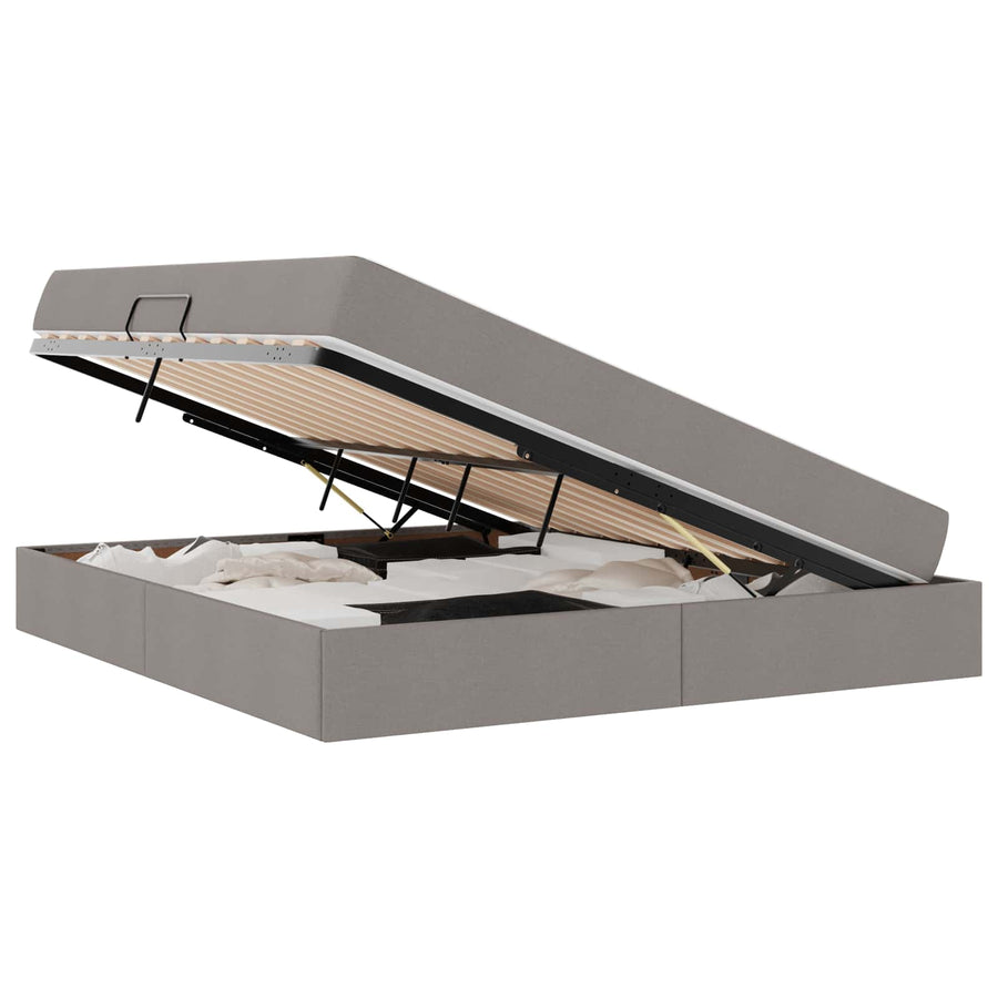 Opbergbed met matras met matras Taupe 180 x 200 cm Polyester