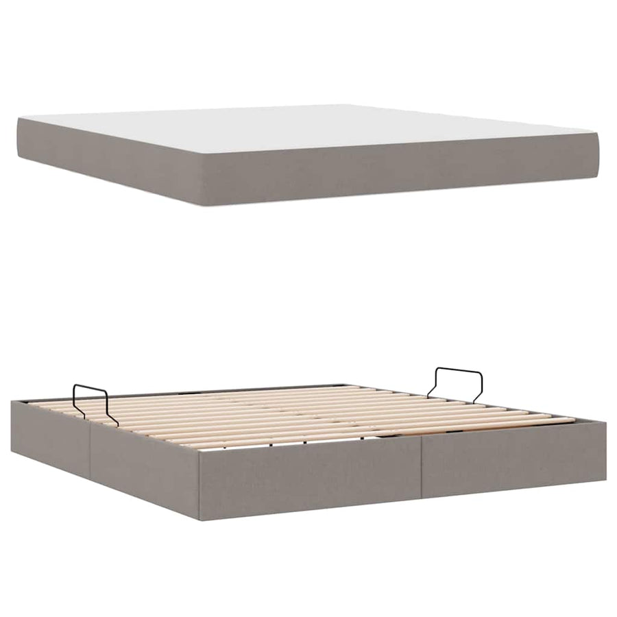 Opbergbed met matras met matras Taupe 180 x 200 cm Polyester