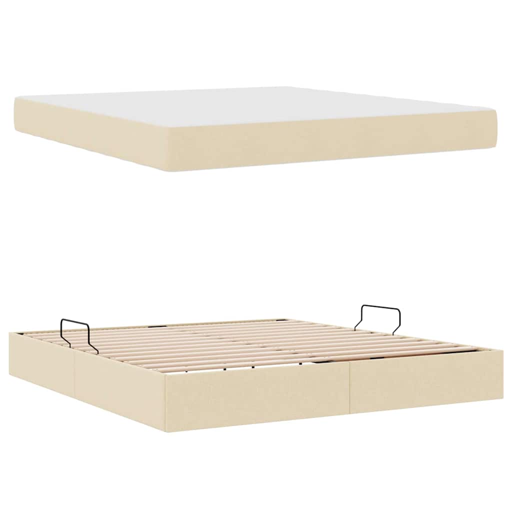 Opbergbed met matras met matras Crème 180 x 200 cm Polyester