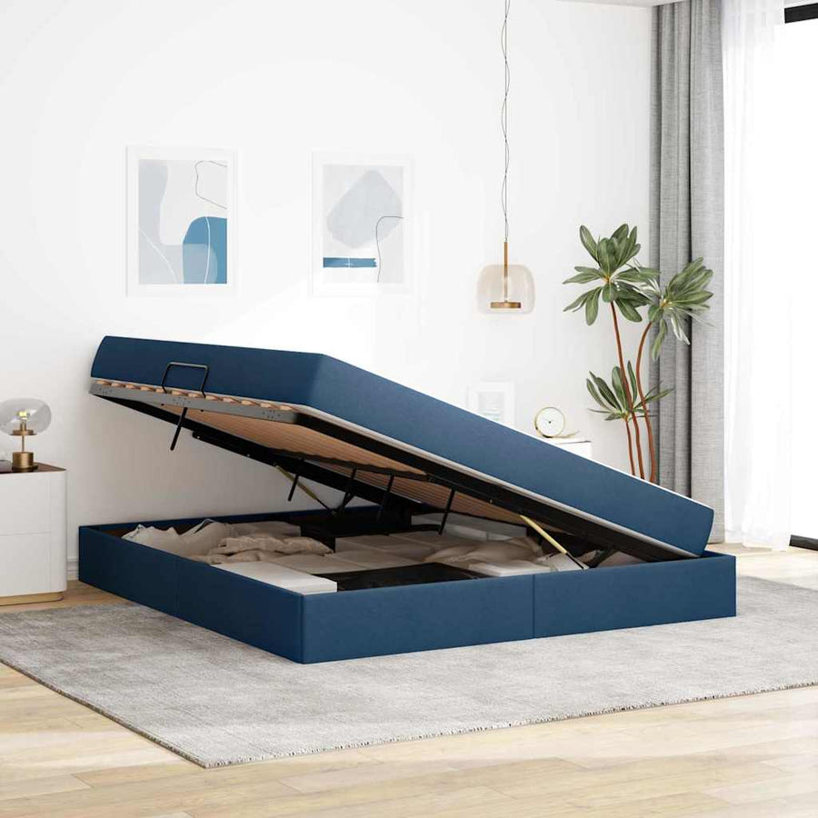 Opbergbed met matras met matras Blauw 180 x 200 cm Polyester
