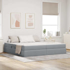 Opbergbed 200x200 cm lichtgrijs polyester