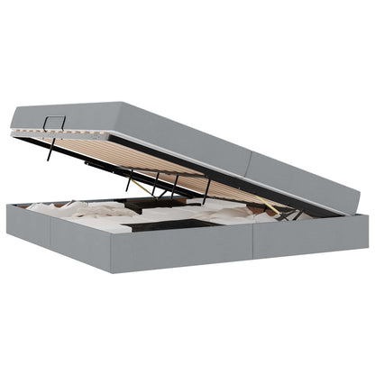 Opbergbed met matras Lichtgrijs 200 x 200 cm Polyester
