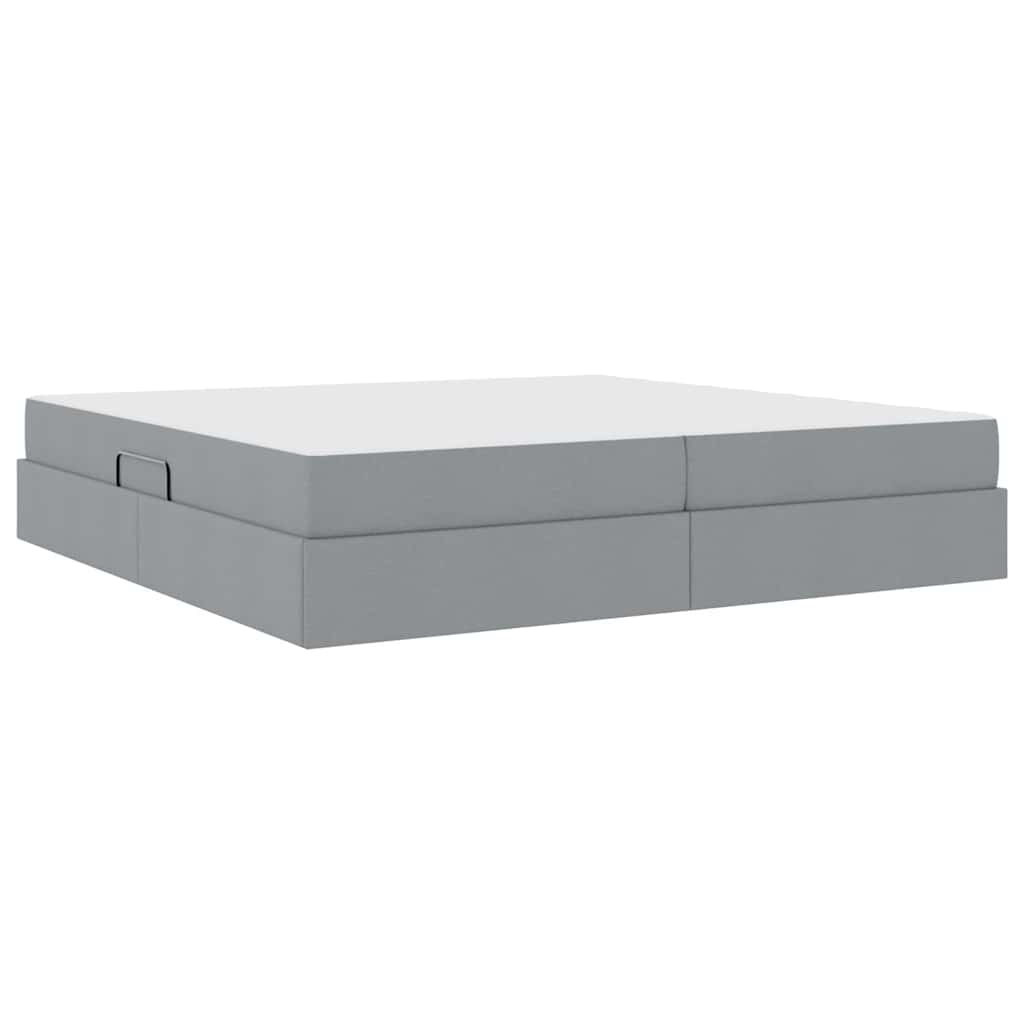 Opbergbed met matras Lichtgrijs 200 x 200 cm Polyester