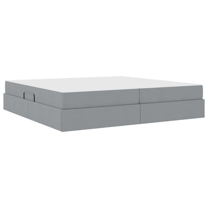 Opbergbed met matras Lichtgrijs 200 x 200 cm Polyester