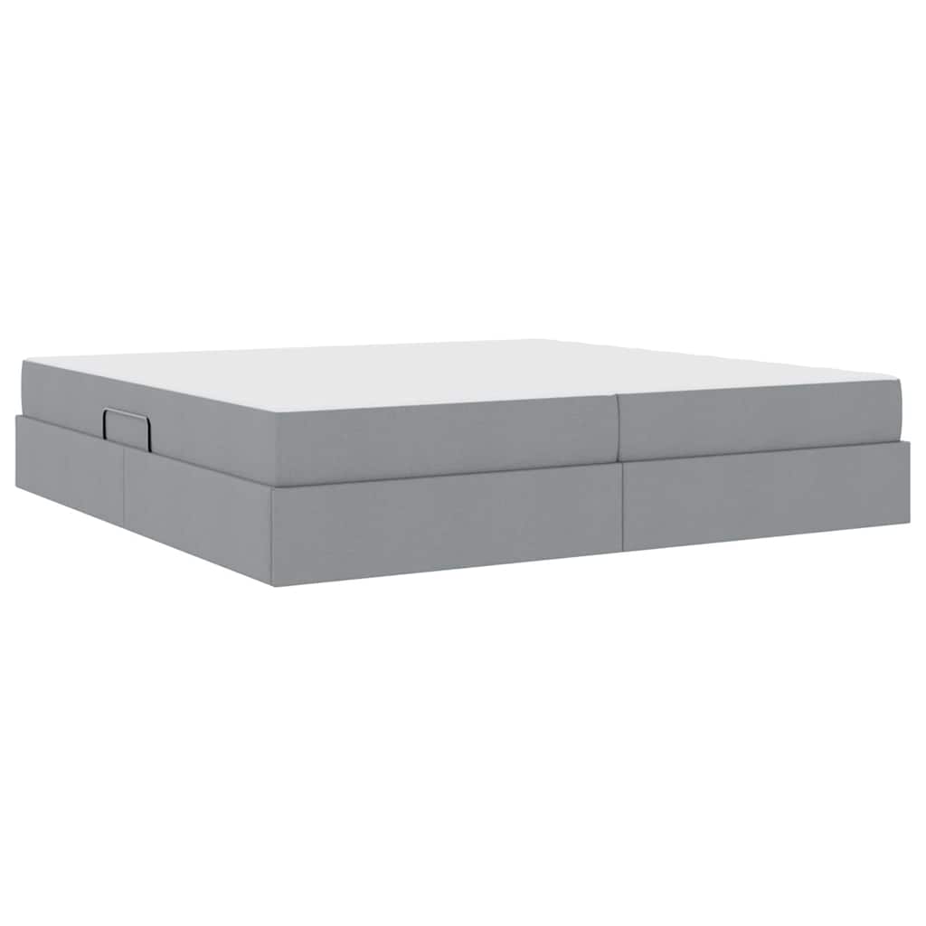 Opbergbed met matras Lichtgrijs 200 x 200 cm Polyester