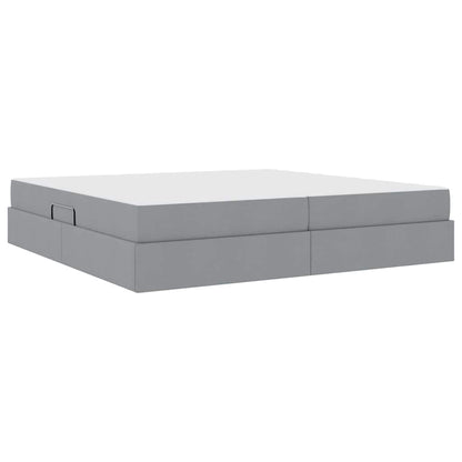 Opbergbed met matras Lichtgrijs 200 x 200 cm Polyester