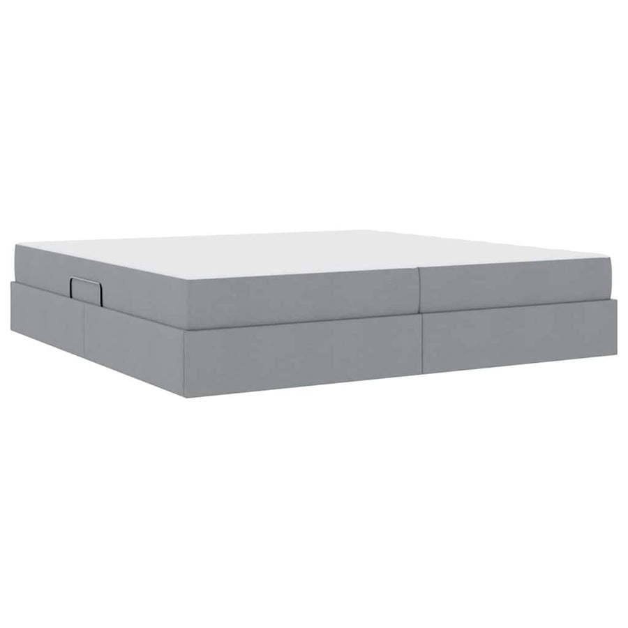 Opbergbed met matras Lichtgrijs 200 x 200 cm Polyester