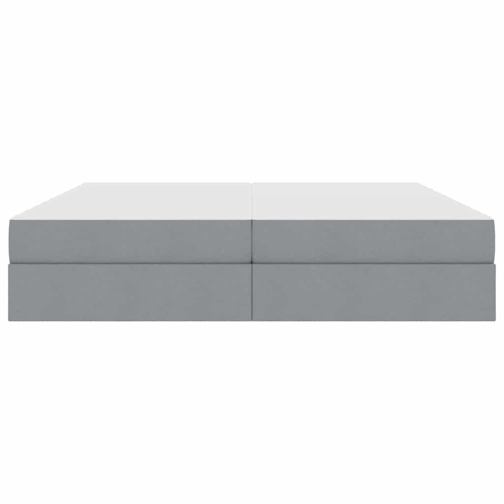 Opbergbed met matras Lichtgrijs 200 x 200 cm Polyester