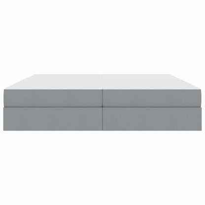 Opbergbed met matras Lichtgrijs 200 x 200 cm Polyester