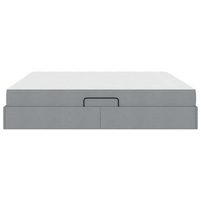 Opbergbed met matras Lichtgrijs 200 x 200 cm Polyester