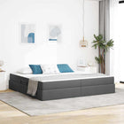 Opbergbed 200x200 cm donkergrijs polyester