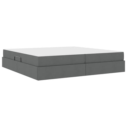 Opbergbed met matras Donkergrijs 200 x 200 cm Polyester