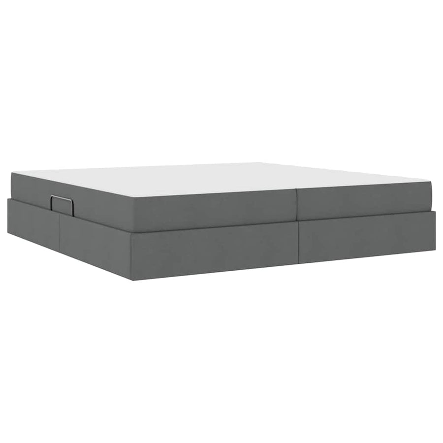 Opbergbed met matras Donkergrijs 200 x 200 cm Polyester