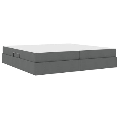 Opbergbed met matras Donkergrijs 200 x 200 cm Polyester