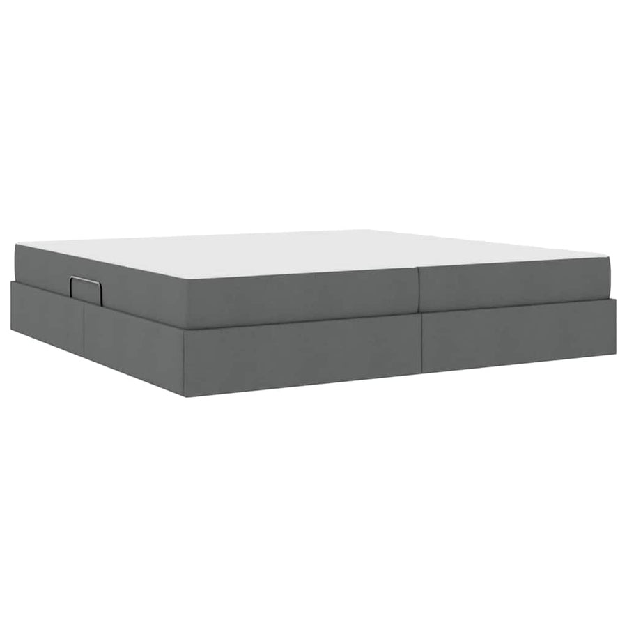 Opbergbed met matras Donkergrijs 200 x 200 cm Polyester