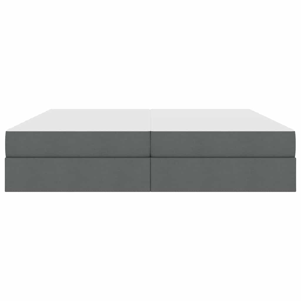 Opbergbed met matras Donkergrijs 200 x 200 cm Polyester