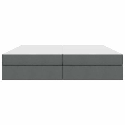 Opbergbed met matras Donkergrijs 200 x 200 cm Polyester
