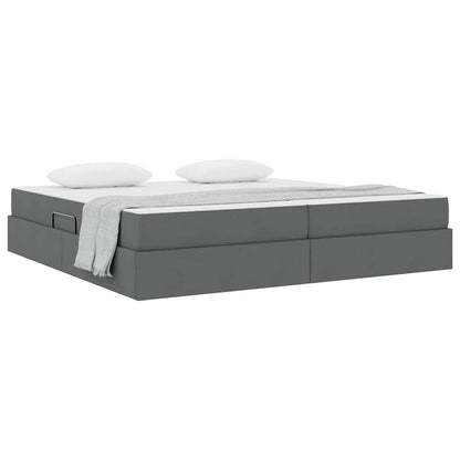 Opbergbed met matras Donkergrijs 200 x 200 cm Polyester