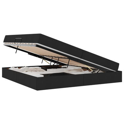 Opbergbed met matras met matras Zwart 200 x 200 cm Polyester