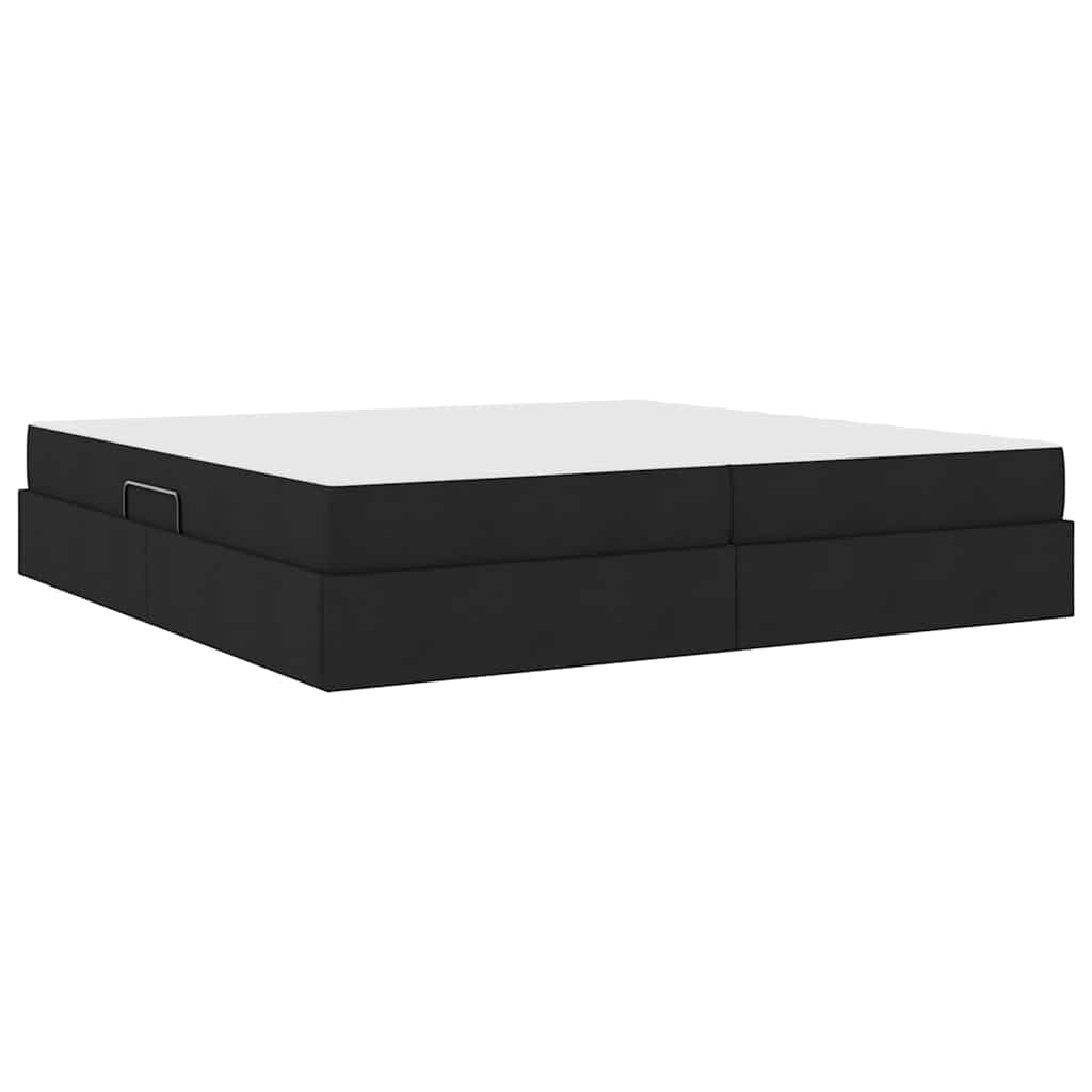 Opbergbed met matras met matras Zwart 200 x 200 cm Polyester