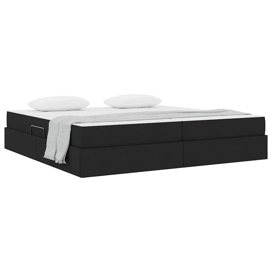 Opbergbed met matras met matras Zwart 200 x 200 cm Polyester