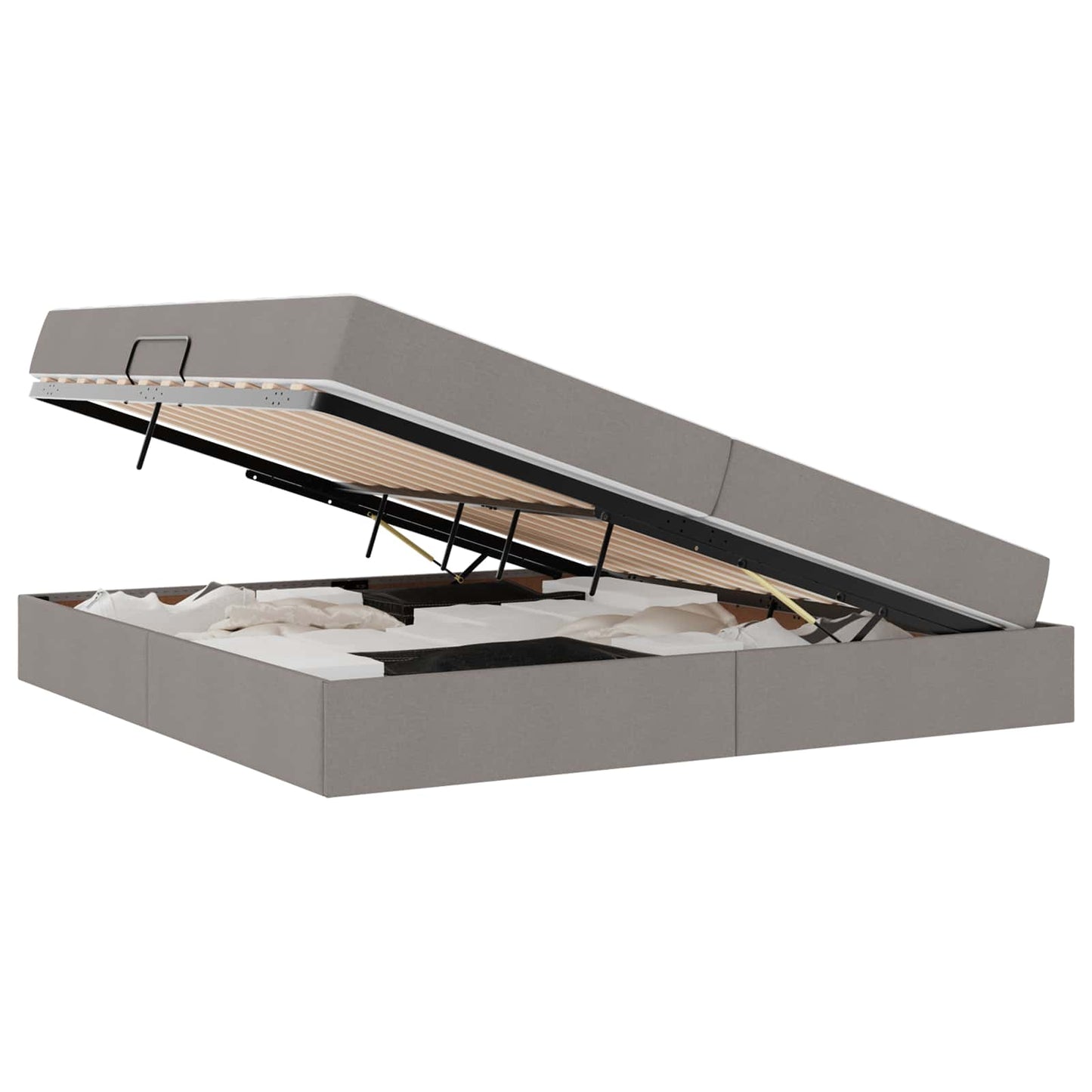 Opbergbed met matras met matras Taupe 200 x 200 cm Polyester