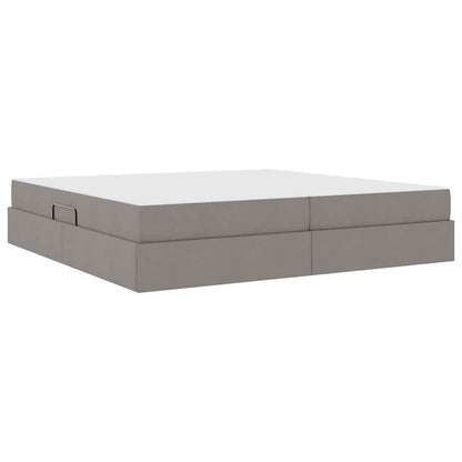 Opbergbed met matras met matras Taupe 200 x 200 cm Polyester