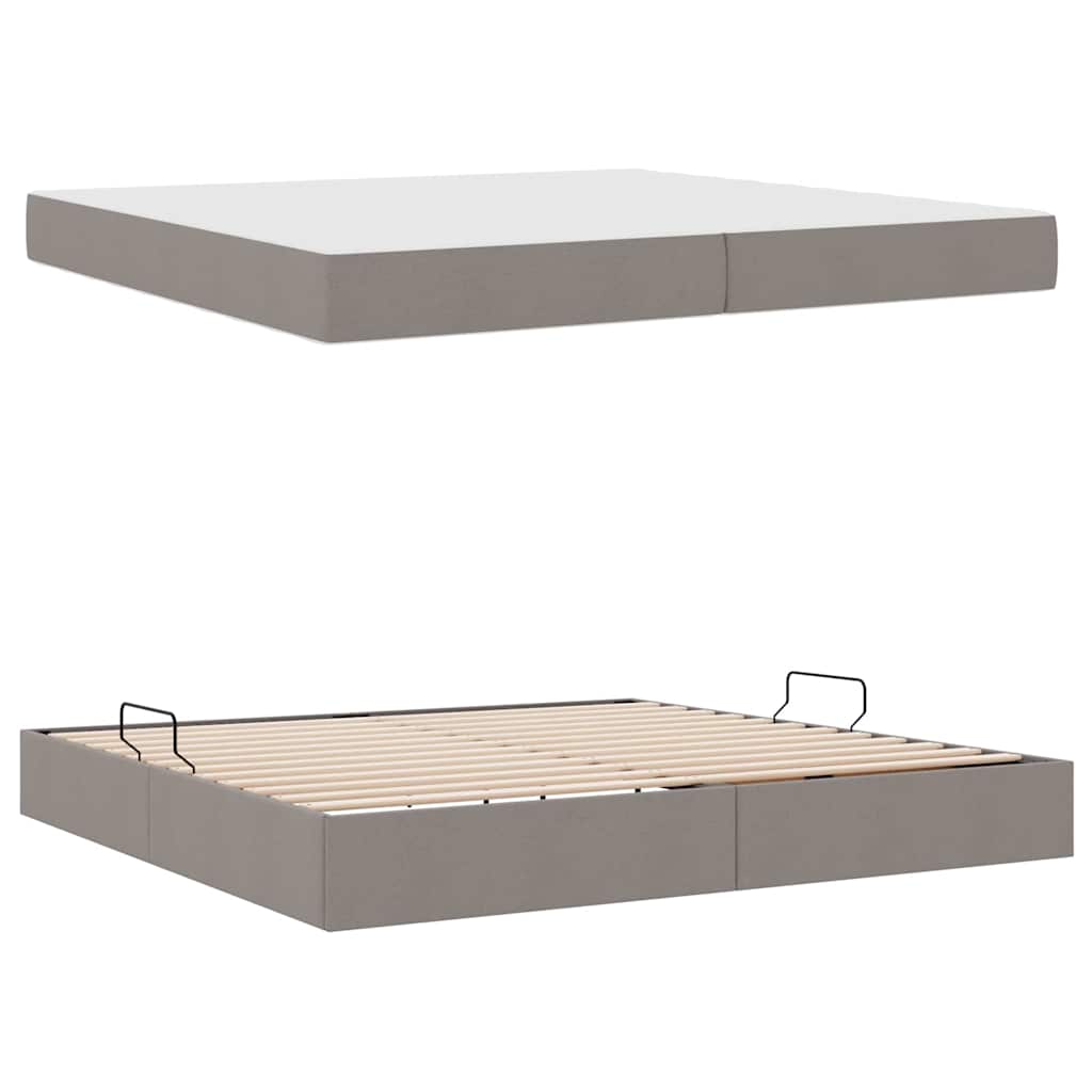 Opbergbed met matras met matras Taupe 200 x 200 cm Polyester