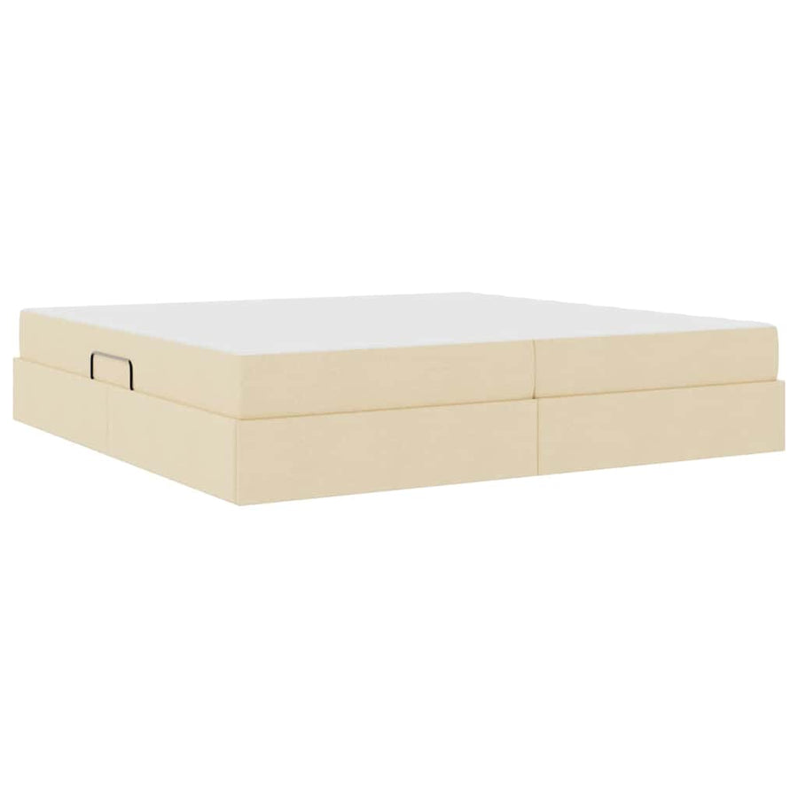 Opbergbed met matras met matras Crème 200 x 200 cm Polyester
