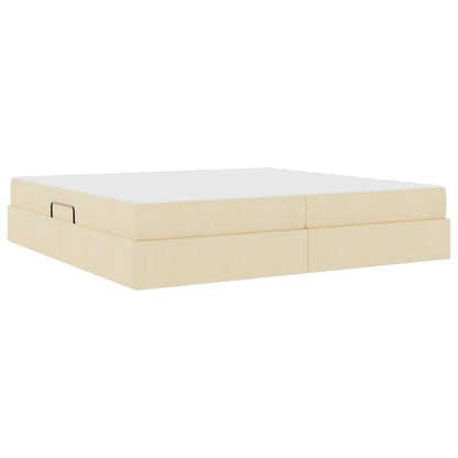 Opbergbed met matras met matras Crème 200 x 200 cm Polyester