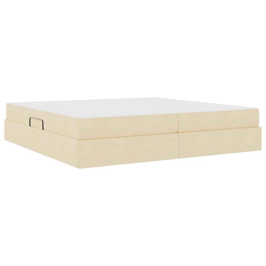 Opbergbed met matras met matras Crème 200 x 200 cm Polyester