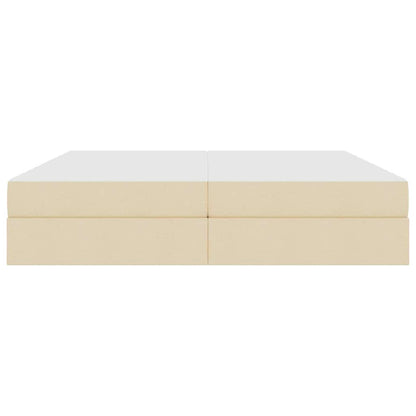 Opbergbed met matras met matras Crème 200 x 200 cm Polyester