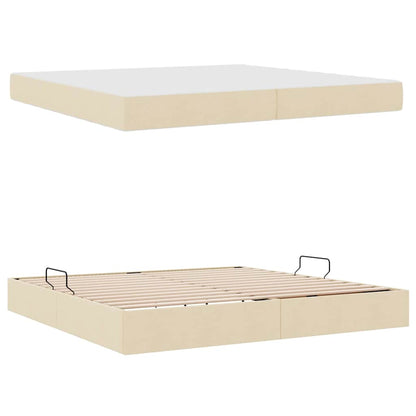 Opbergbed met matras met matras Crème 200 x 200 cm Polyester