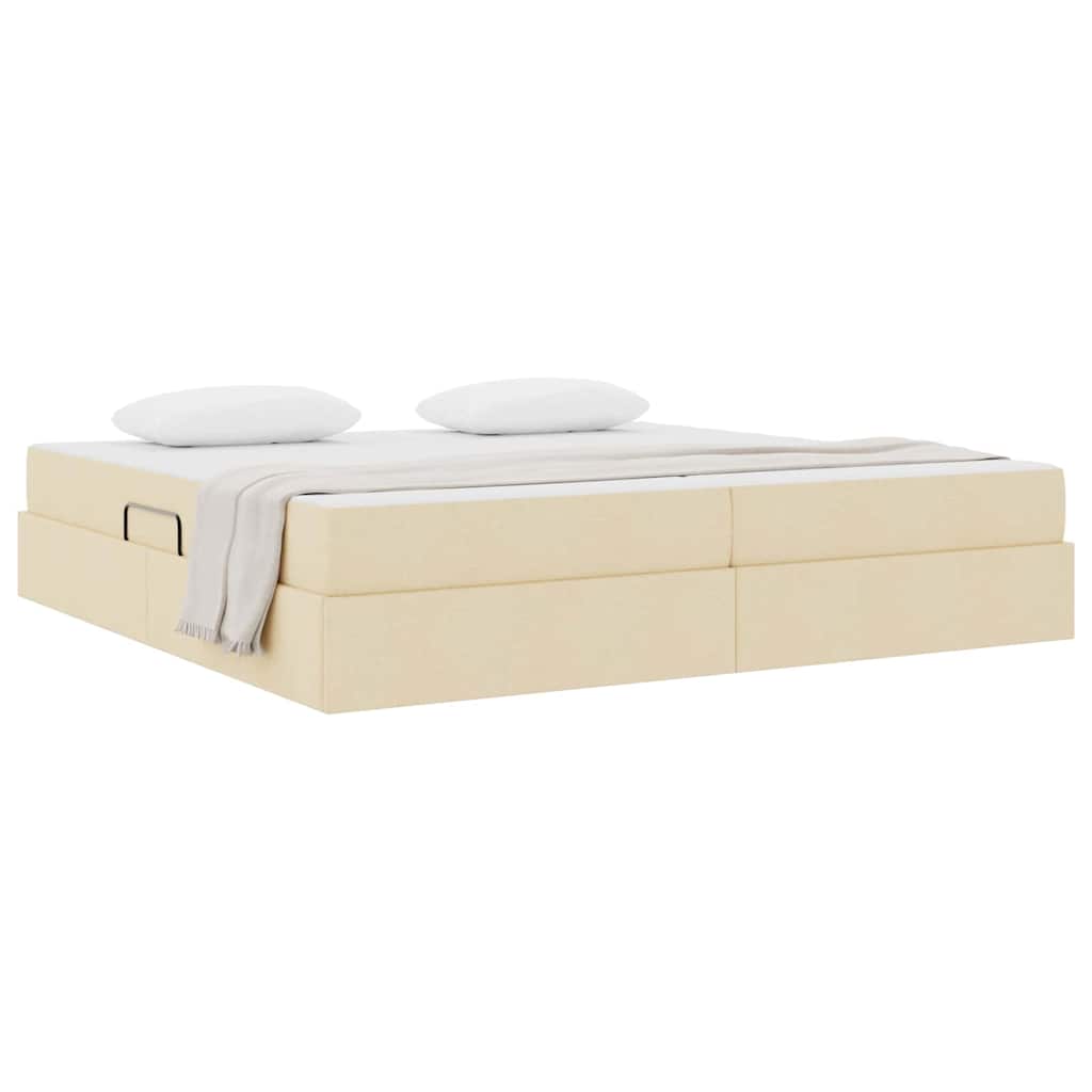 Opbergbed met matras met matras Crème 200 x 200 cm Polyester
