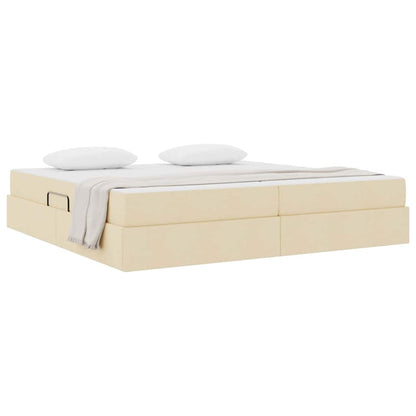 Opbergbed met matras met matras Crème 200 x 200 cm Polyester