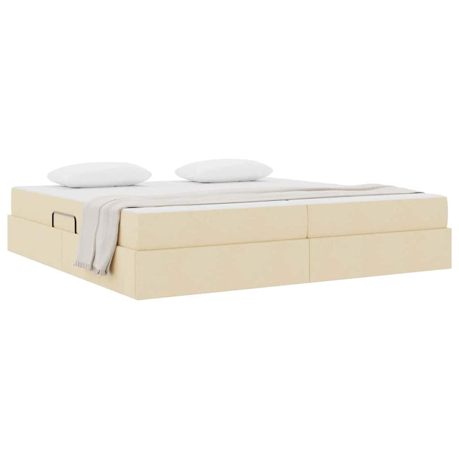 Opbergbed met matras met matras Crème 200 x 200 cm Polyester