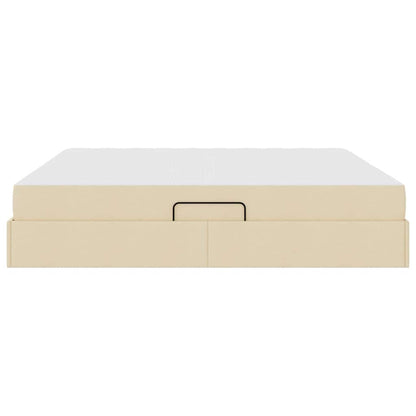 Opbergbed met matras met matras Crème 200 x 200 cm Polyester